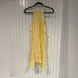 Parker Yellow High-Low Halter Dress